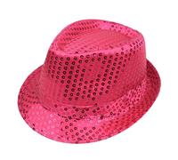 Carnaval Paillettes Cylindre à paillettes pour homme Gentleman der Zylinder, Rose, taille unique