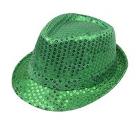 Carnaval Paillettes Cylindre à paillettes pour homme Gentleman der Zylinder, vert, taille unique