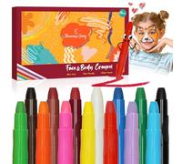 Carnaval Peinture Visage, Eleanore's Diary Maquillage Enfant Carnaval,14 Couleurs Kit Peinture Corporelle, Bio Sûr Non-Toxique, Lavable Crayons Peinture Visage et Corps, Body Paint Carnaval