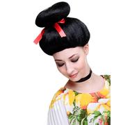 Carnaval Perruque Geisha Asie Japon Cosplay China Girl Noir 2120-P103