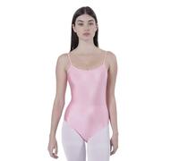 Carnavalife Body pour danse, ballet, gymnastique, femmes, sans manches, avec col rond et couverture dorsale, non transparent, ajusté, pour la danse, Rose, 38
