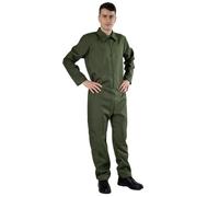 Carnavalife Costume de pilote de combat pour homme avec combinaison verte d'aviateur militaire, costume de vol pour adulte, pour Halloween, carnaval, cosplay, théâtre et fête à thème
