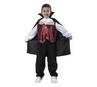 Carnavalife Déguisement de vampire de luxe avec cape et collier ras-du-cou pour enfant, 3-12 ans, sans bâton