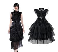 Carnavalife Déguisement Mercredi Addams pour Fille et Adulte, Robe, Taille M