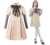 Carnavalife Disfarz Megan Fille 3-12 ans Costume de Megan Poupée Costume de Poupée Tueur Costume Uniforme École Costume Halloween Fille M3GAN (7-9 ans)