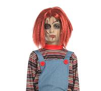 Carnavalife Perruque pour costume Chucky pour enfant, perruque chuki poupée diabolique enfant, perruque courte rouge orange pour déguisement Halloween Chucky (rouge)