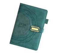 Carnet 2026, avec couverture en cuir PU, convivial, Green | Couverture en cuir PU et papier à points, adapté à une expérience d ' écriture fluide, conception conviviale,