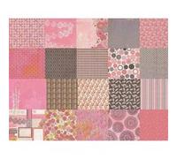 Carnet 36 papiers origami -Rose -15x15cm -24 motifs recto/verso Rose G