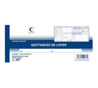 Carnet à souche - ELVE - QUITTANCES DE LOYER - 105 x 245 mm - 50 Feuillets - Mixte