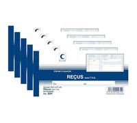 Carnet à souche reçu - ELVE - Lot de 5 - 10,5 x 21 cm - 50 feuillets - Professionnel