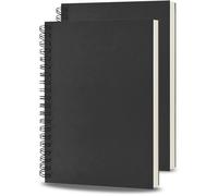 Carnet à spirale A4 - Lot de 2 - 76 pages / 38 feuilles par carnet - Format A4 21 x 28,5 cm - Pages vierges