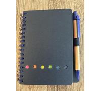 Carnet à spirale kraft respectueux de l'environnement avec 60 feuilles lignées | Bloc-notes portable en papier recyclé pour bureau, école, voyage et cadeaux (bleu marine)