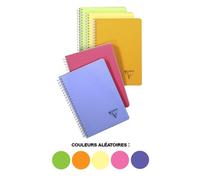 Clairefontaine 328506C Collection Linicolor Fresh Un Carnet à Spirale - A5 14,8x21 cm - 180 Pages Petits Carreaux - Papier Blanc 90 g - Couverture Polypro Transparent - Couleur Aléatoire