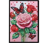 Carnet A5 Blanc Peinture Diamant Carnet De Voyage Fleur Journal Diamond Painting Carnet De Croquis Papeterie Broderie Diamant Carnet Perle Diamant A Coller Roses Carnet Secret