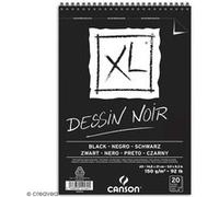 Canson-Infinity – Album spiralé CANSON XL Dessin noir 20 feuilles A5 150 g/m²