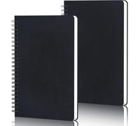 Carnet A5 Ligné - 2 Pcs Cahiers À Spirales Noir - 100gsm Papier Bloc Note A5-60 Feuilles/120 Pages Notebook A5 Cahier Ligné - 14x21cm Carnet De Notes Voyage Mémo