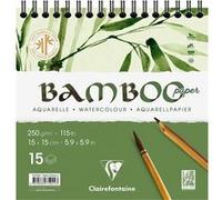 Carnet - Aquarelle - 15 x 15 cm - Spirale - 15 feuilles - Clairefontaine - Bamboo