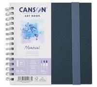 Carnet - Aquarelle - 20x20cm - 48 pages - 300g - Grain fin - Blanc - Canson - Montval Blanc