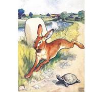Carnet B6 avec enveloppe Le lièvre et la tortue