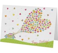 Carnet B6 + enveloppe Saint-Valentin voiture avec ballons
