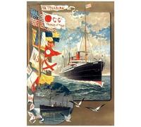 Carnet Blanc, Affiche Paquebot La Touraine