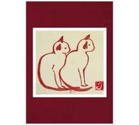Carnet Blanc Deux chats, estampe - Alphonse Isaac - Hachette Bnf - broché - Livre