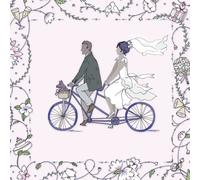Carnet carré Swarovski CL1904 Mariage Mariée et marié à vélo