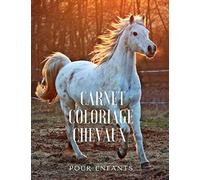 Carnet coloriage chevaux pour enfants: Carnet de 50 pages. Dessins grands formats 21,6 x 27,9 cm pour enfants à partir de 5 ans (une page de coloriage ... page pour laisser court à l'imagination)