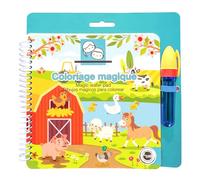 Carnet coloriage magique + stylo à eau - Dans la ferme - 10 pages - 16 x 16 cm - livre, coloriage, dessins, apprentissage, motricité, éducatif