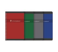 Carnet Conquérant 11x17cm petits carreaux 5mm 180 pages reliure spirale couverture carte recy coloris assortis