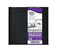 Carnet cousu idéal pour dessin DALER ROWNEY Simply, format 10,5 x 14,8 cm, avec 54 feuilles de papier de 100 g/m² de grain fin, noir