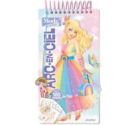 PlayBac Carnet créatif Mode Academy Arc-en-ciel – avec bracelet, 180 stickers – cartonné