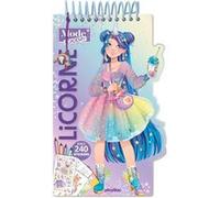 PlayBac Carnet créatif Mode Academy Licornes – avec un bracelet – 180 stickers