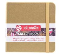 Carnet Croquis 12x12 cm - 80 feuilles - 140g - or blanc - Royal Talens