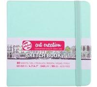 Carnet Croquis 12x12 Cm - 80 Feuilles - 140g - Vert Menthe - Royal Talens