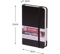 Carnet Croquis 9x14 Cm - 80 Feuilles - 140g - Noir - Royal Talens