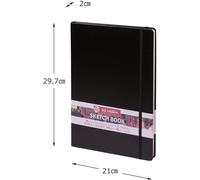 Talens Art Creation - Cahier de croquis noir 21x29.7cm 140g - 80 feuilles sans acide - Idéal pour le crayon, le pastel et l'encre acrylique