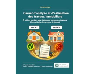 Carnet d’analyse et d’estimation des travaux immobiliers: À utiliser pendant vos visites pour comparer plusieurs biens et éviter les erreurs de budget.