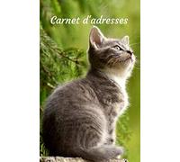 Carnet d'adresses: Couverture avec un chat, petit format, alphabétique, 110 pages