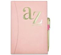 Carnet d'adresses de A à Z avec couverture rigide et stylo - A5 (rose)