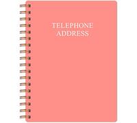 Carnet d'adresses téléphoniques et d'anniversaire avec onglets, carnet d'adresses pour contacts, avec numéros de téléphone, adresses, anniversaire et mot de passe, organiseur alphabétique A-Z, rose, 12,7 x 17,8 cm
