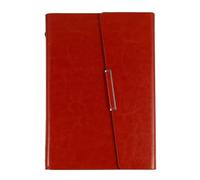 Carnet D'affaires en PU et Papier, Simple, Rétro, Fermeture | Cartes D’identité et Listes, Pages Protégées des Taches, Écriture Fluide au Bureau