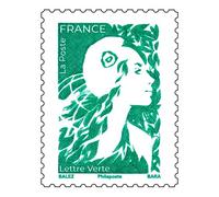 Carnet de 12 timbres-poste pour lettre verte 20 g