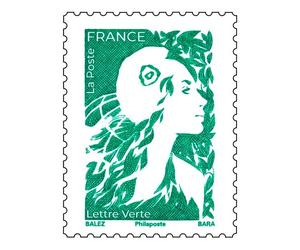 Carnet de 12 timbres-poste pour lettre verte 20 g