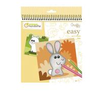 Carnet de 24 feuilles à colorier Animaux de la ferme Avenue Mandarine Graffy Easy Jaune TU
