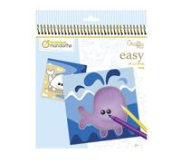 Carnet de 24 feuilles à colorier Animaux marins Avenue Mandarine Graffy Easy Bleu TU
