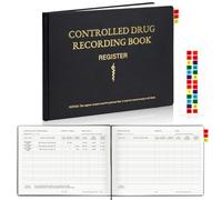 Carnet de 50 feuilles A4 avec onglets d'index A-Z, couverture rigide, noir, 1261 entrées, CD de registre, conforme au RGPD et au NHS pour pharmacie, clinique, maison de soins et premiers secours