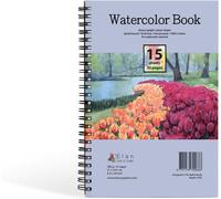 Carnet De Aquarelle A5, 15 Feuilles 300gsm Italien 100% Coton Papier Pour Aquarelle, Bloc De Aquarelle À Reliure Spirale, Cahier De Aquarelle A5, Bloc De La Peinture Huile, Papier Peinture A5