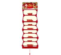 Carnet de billets de vacances - 17,3 x 8,3 cm - Porte-cartes de Noël avec pompon - Enveloppe cadeau saisonnière avec 10 compartiments - Cadeau réfléchi pour filles, femmes, hommes