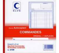 Carnet De Bon De Commande 21x21 Cm Dupli 50 Feuillets En 2 Exemplaires Numérotés